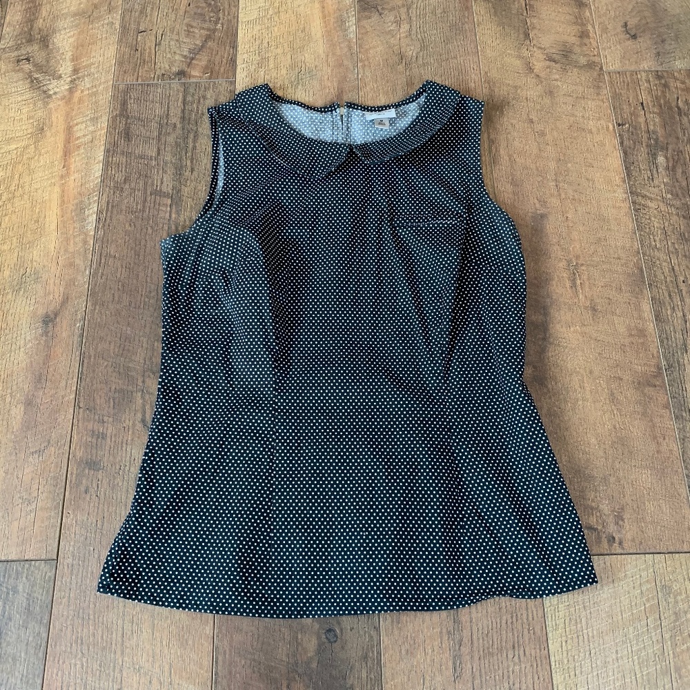 Worthington polka dot peter pan collar blouse top